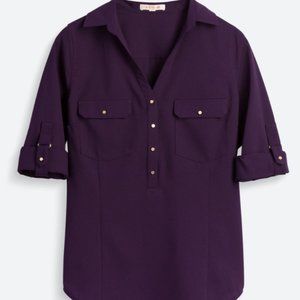 Stitch Fix Haldis Henley Purple Blouse